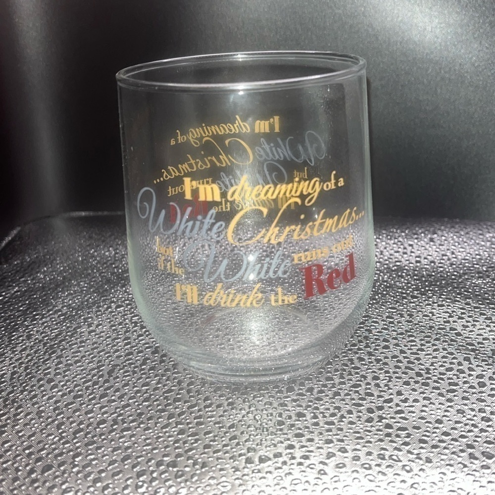 stemless christmas wine glass